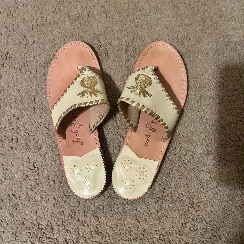 Jack Rogers Women's Tan and Gold Sandals